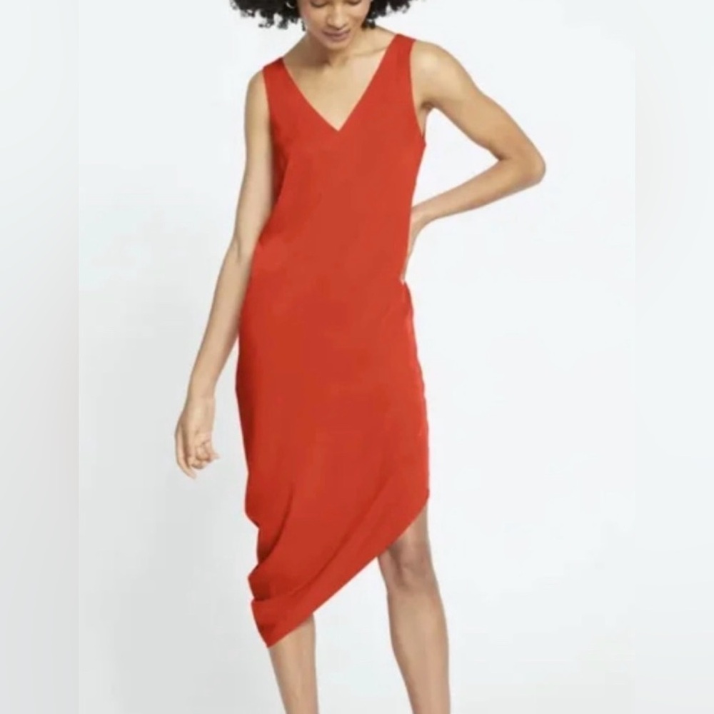 NWT Universal Standard Asymmetrical Orange Cupro Geneva Dress Women 4XL (7X)